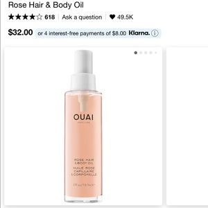 Quai rose hair and body oil
